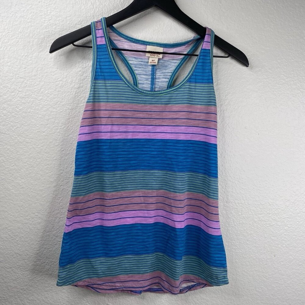 Mossimo Tank Top Juniors Multicolor Sz S Bright Striped Racerback Beach 90's Y2K